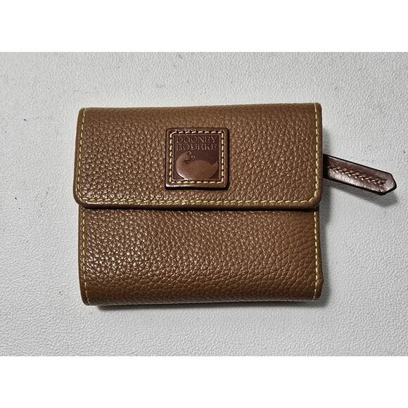 Dooney & Bourke Domed Satchel /Crossbody Taupe/Tan Pebble Leather & Tan Wallet - Picture 16 of 16